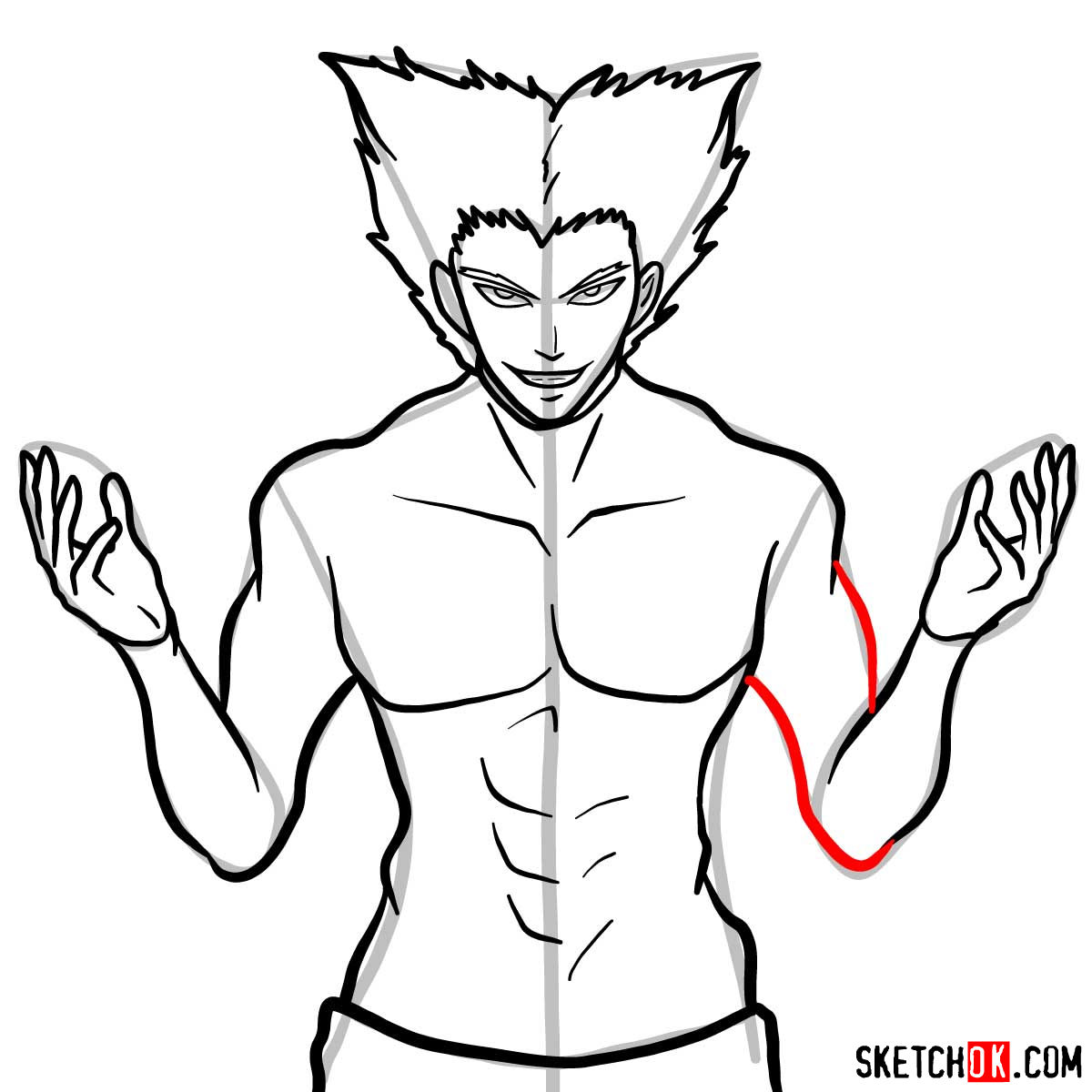 How to draw Garou | One-Punch Man - step 13