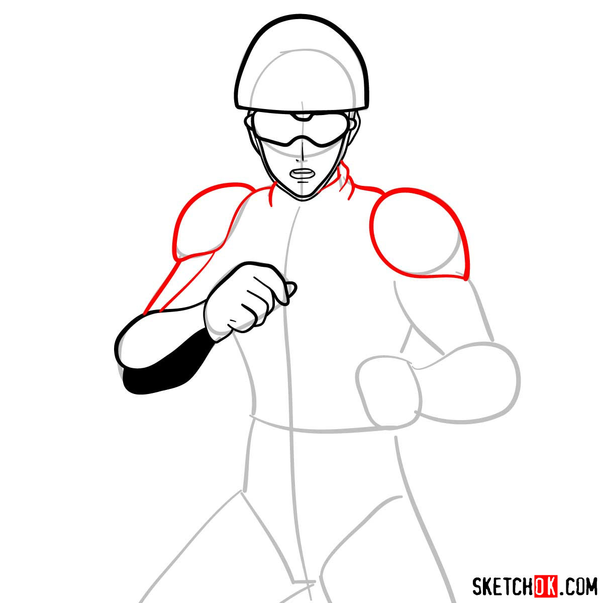 How to draw Mumen Rider | One-Punch Man - step 06