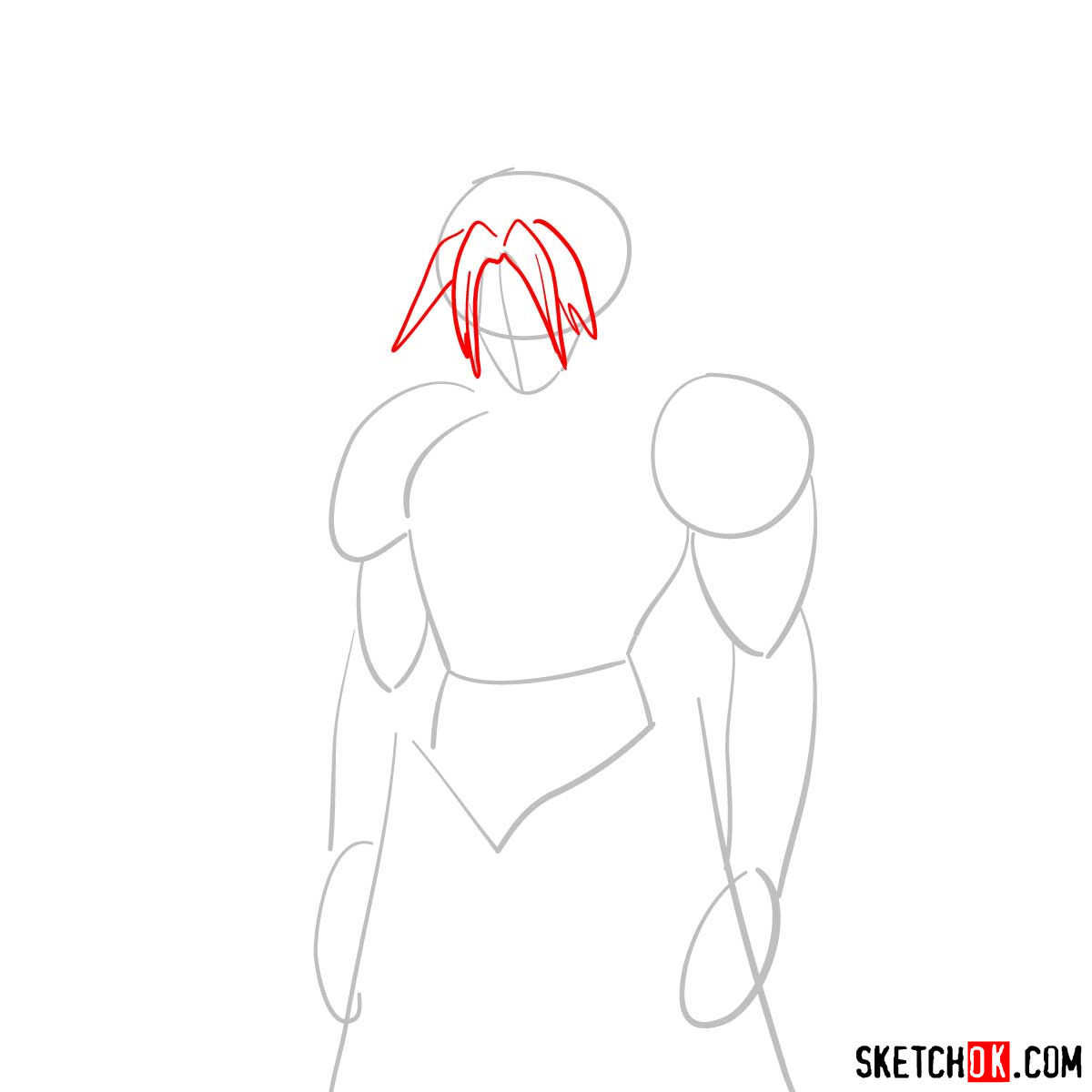 How to draw Boros | One-Punch Man - step 03