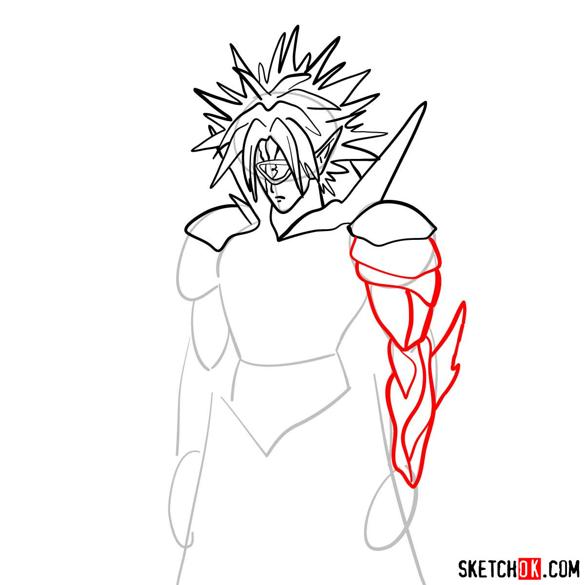 How to draw Boros | One-Punch Man - step 08