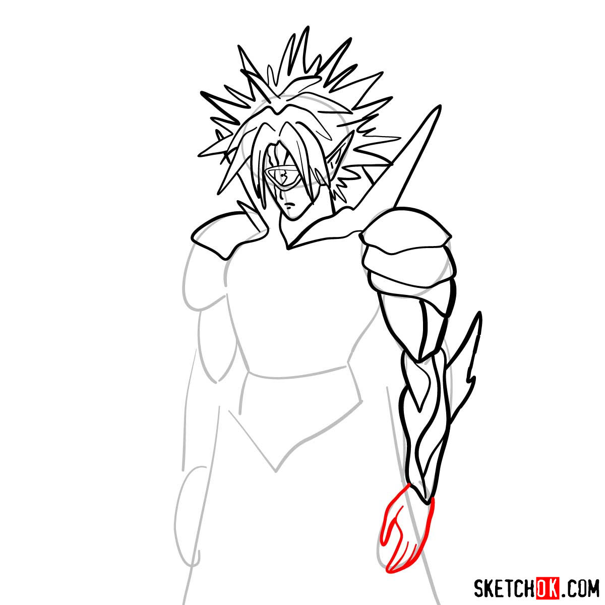 How to draw Boros | One-Punch Man - step 09