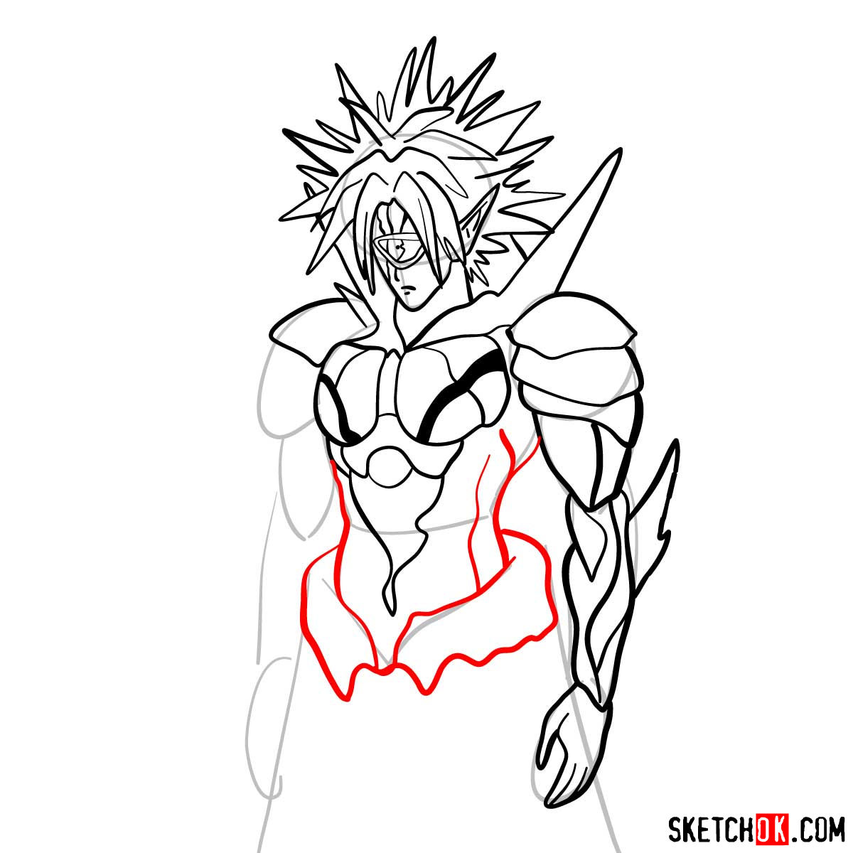 How to draw Boros | One-Punch Man - step 11