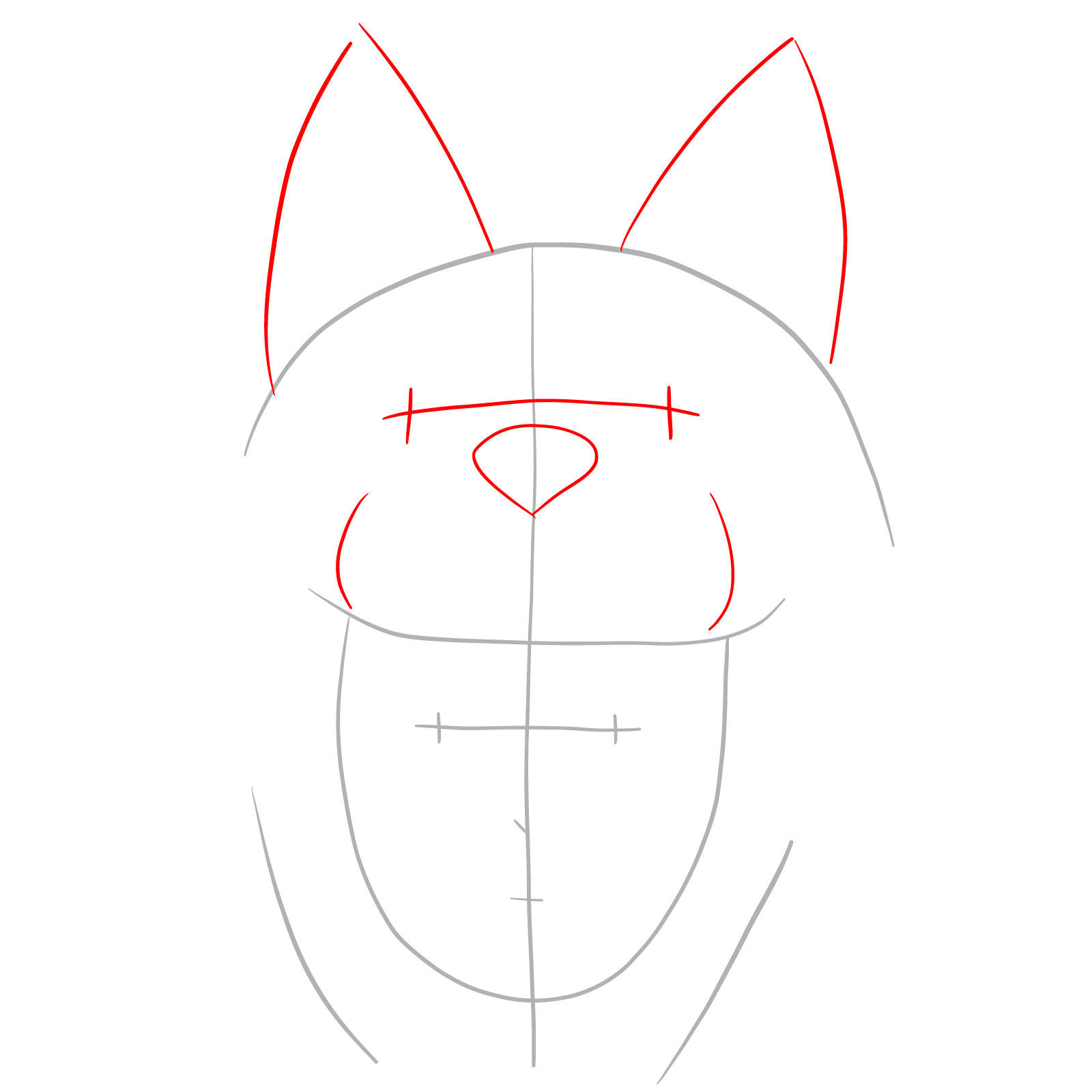 How to draw the face of Watchdog Man - step 03