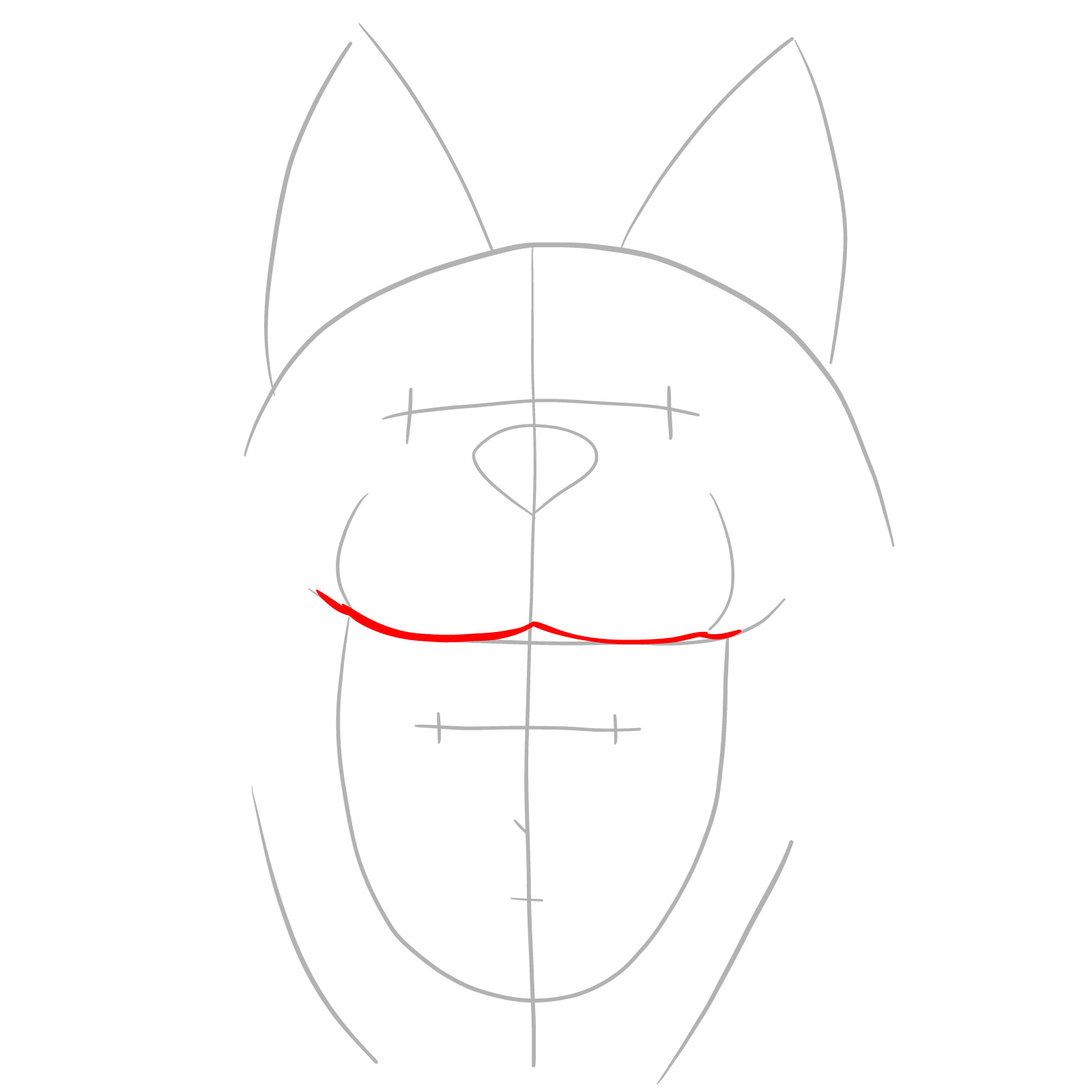How to draw the face of Watchdog Man - step 04