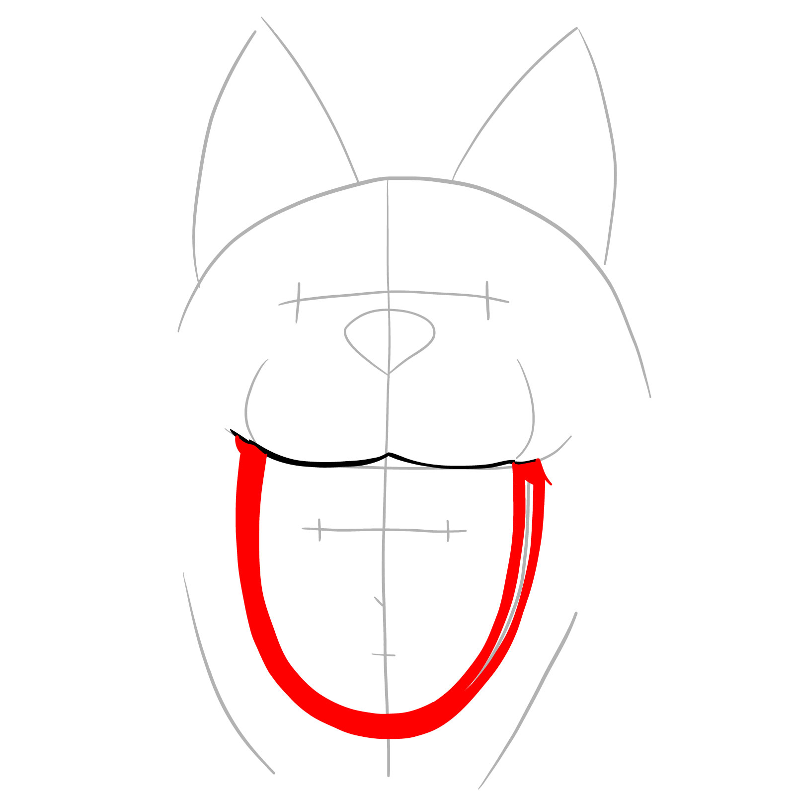How to draw the face of Watchdog Man - step 05