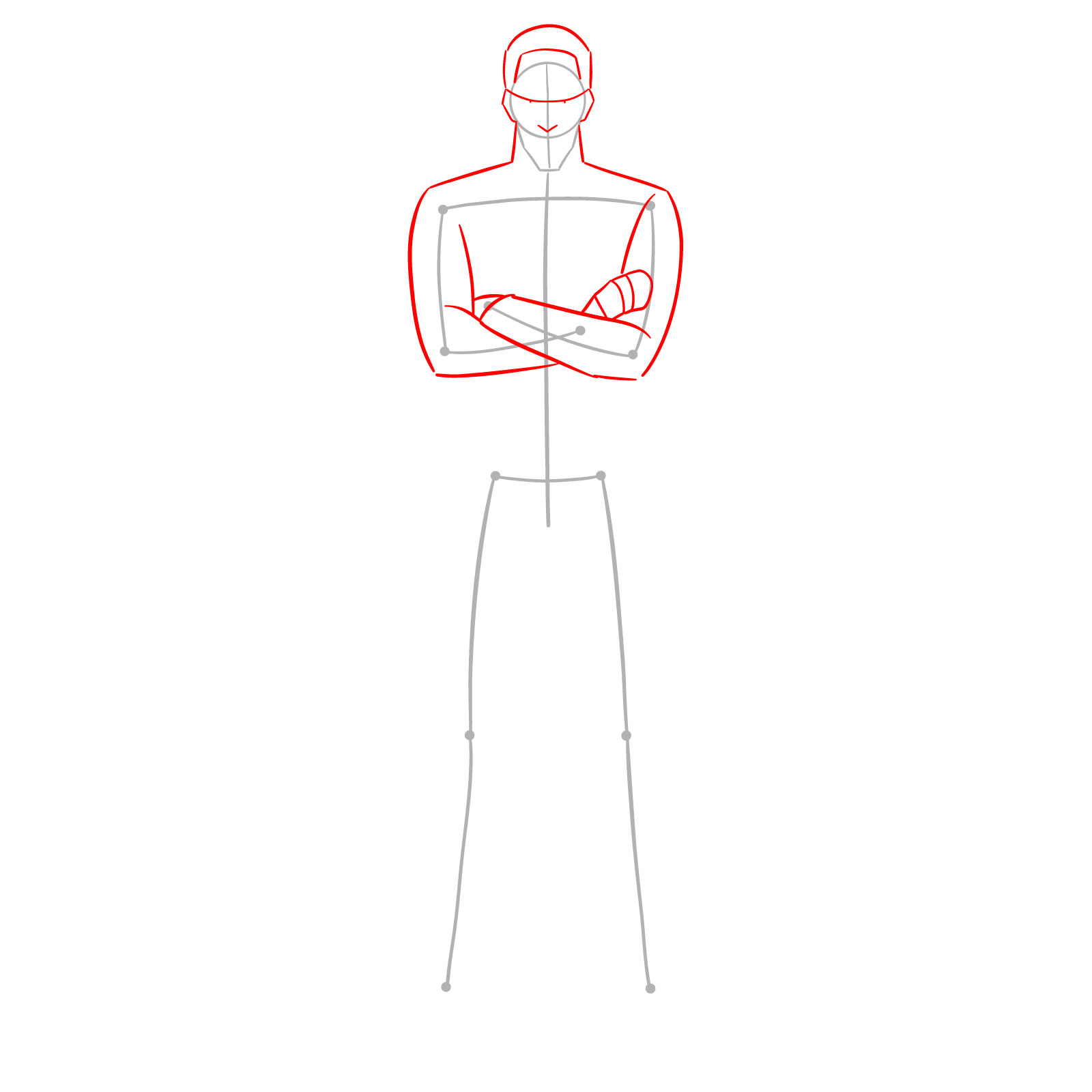 How to Draw King from One-Punch Man - step 02