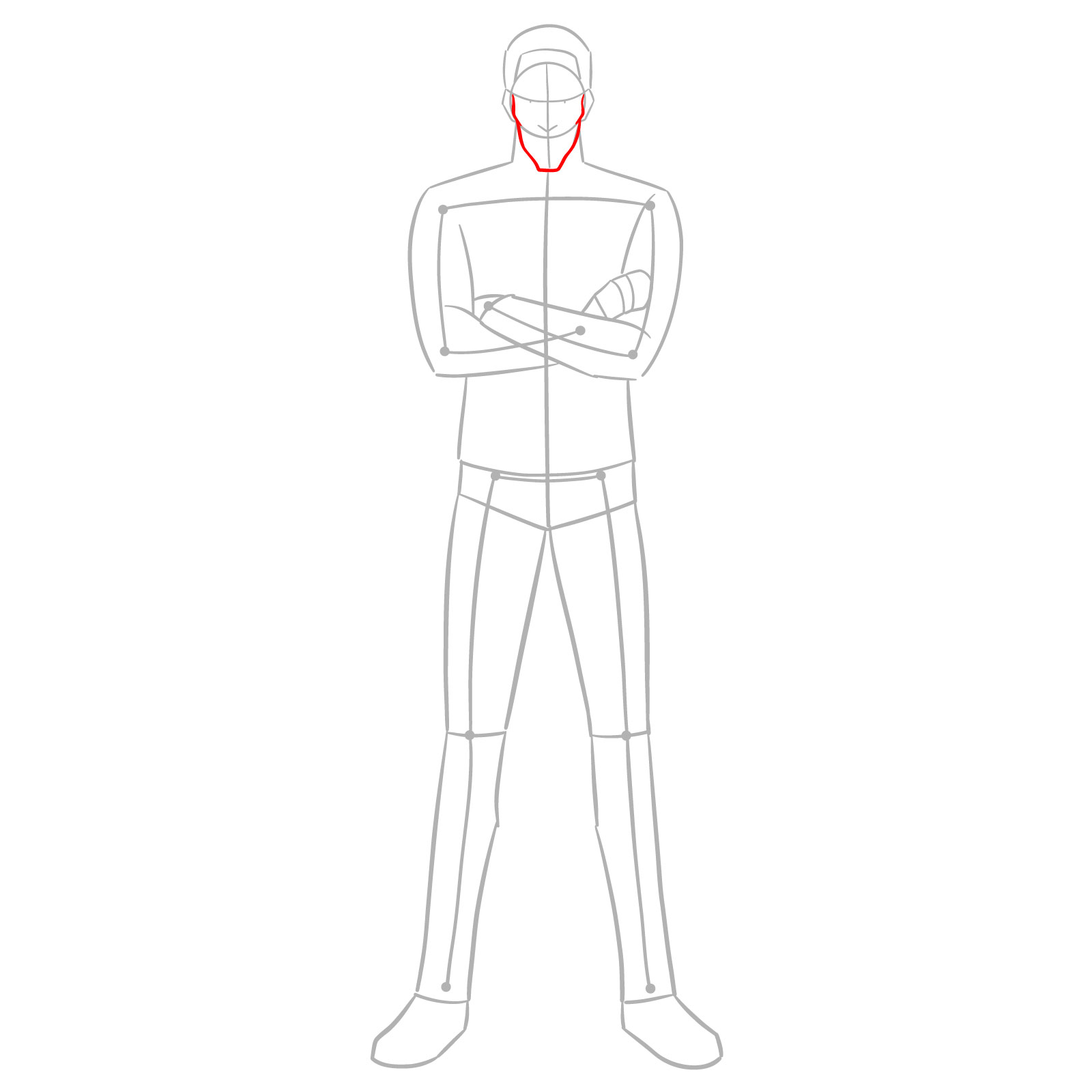 How to Draw King from One-Punch Man - step 04