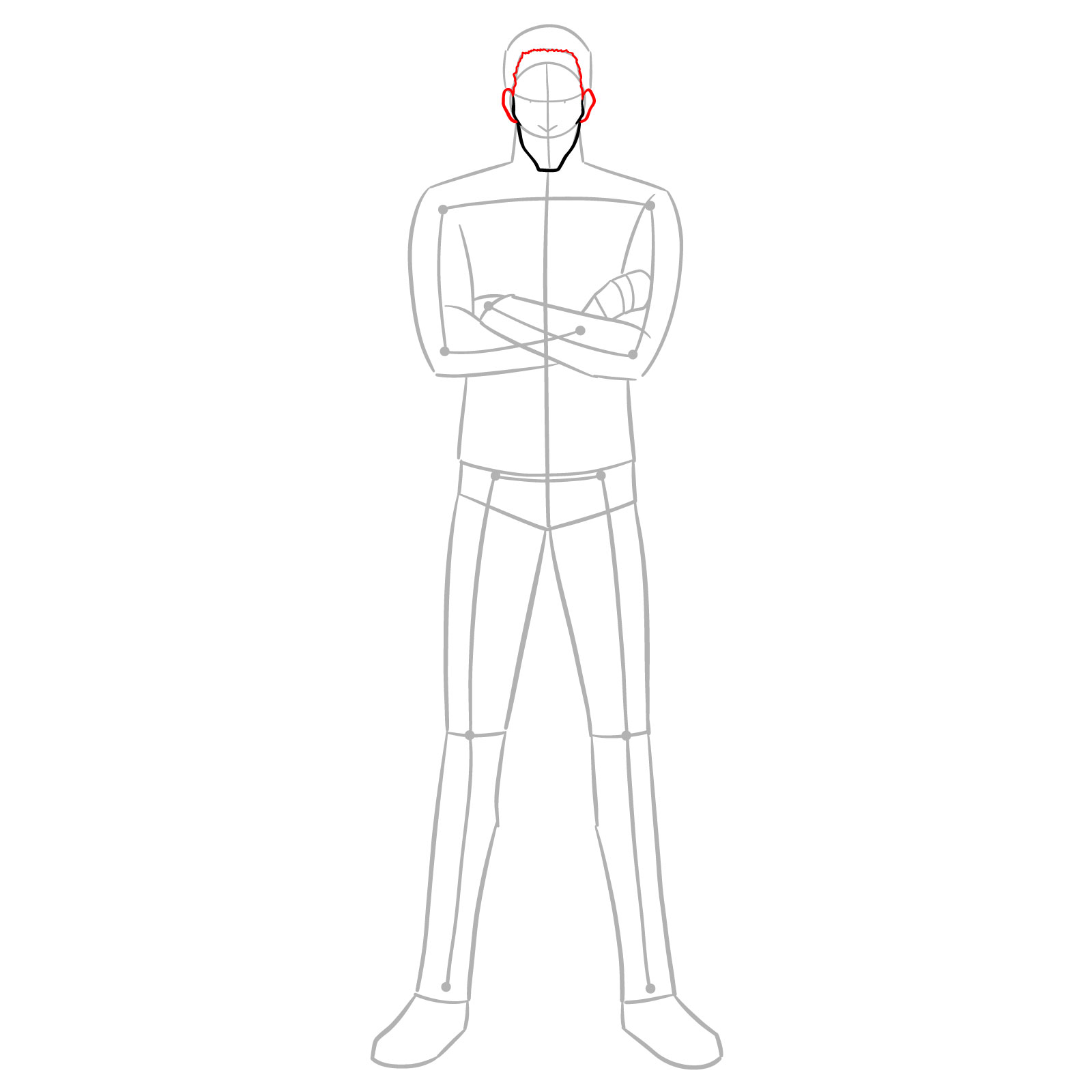 How to Draw King from One-Punch Man - step 05