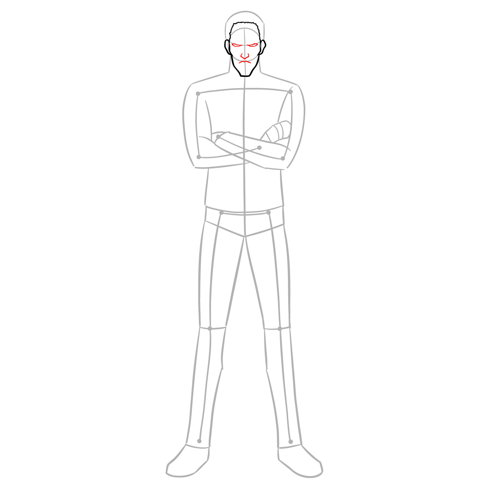 How to Draw King from One-Punch Man - step 06