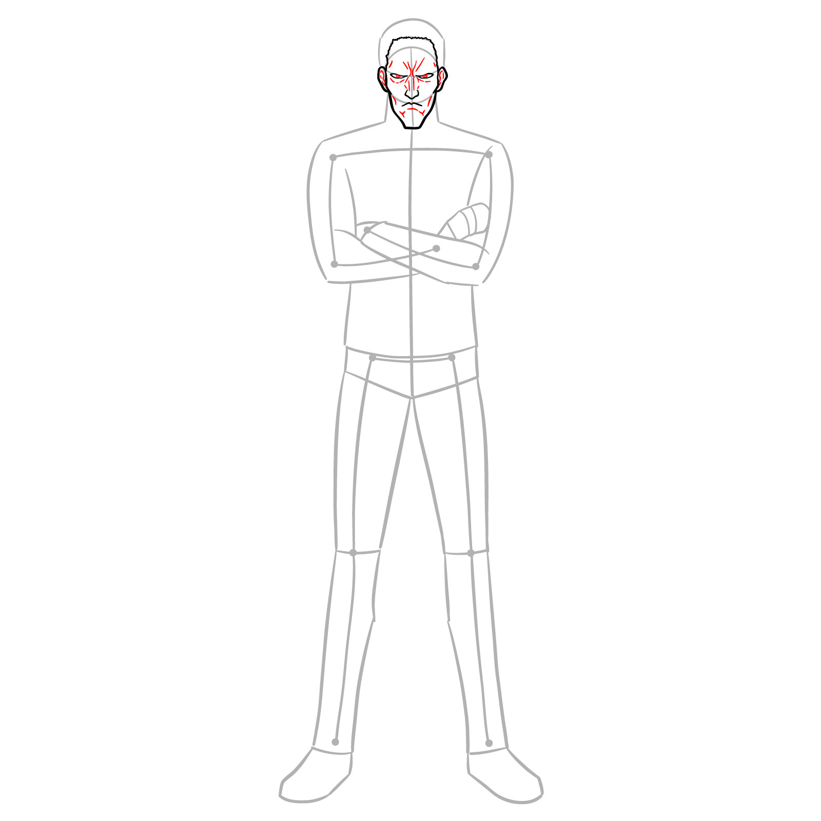 How to Draw King from One-Punch Man - step 07