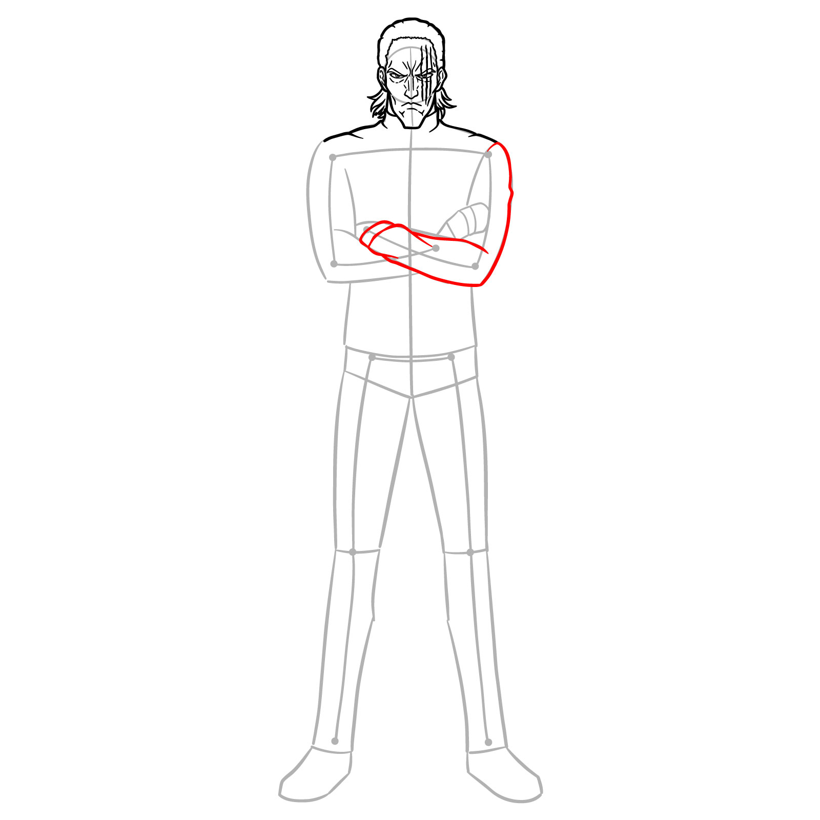 How to Draw King from One-Punch Man - step 11