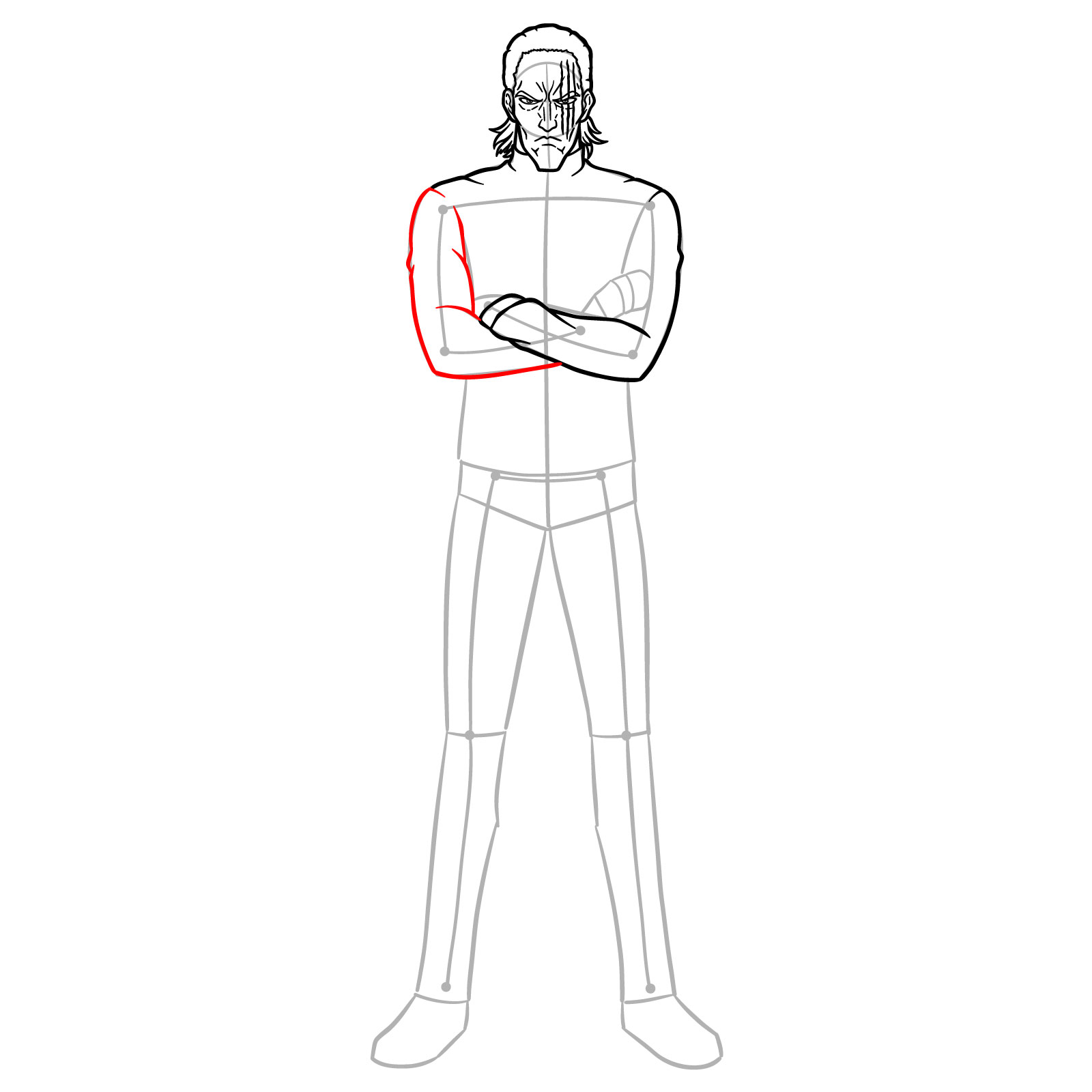 How to Draw King from One-Punch Man - step 12