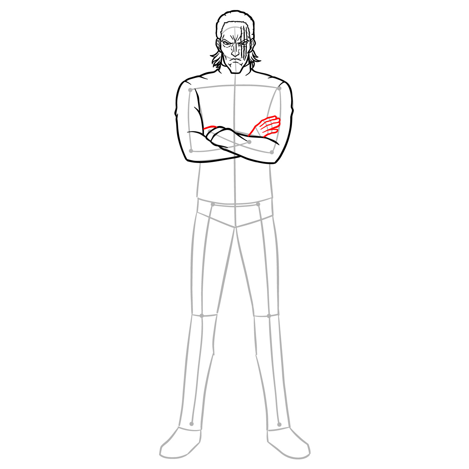 How to Draw King from One-Punch Man - step 13