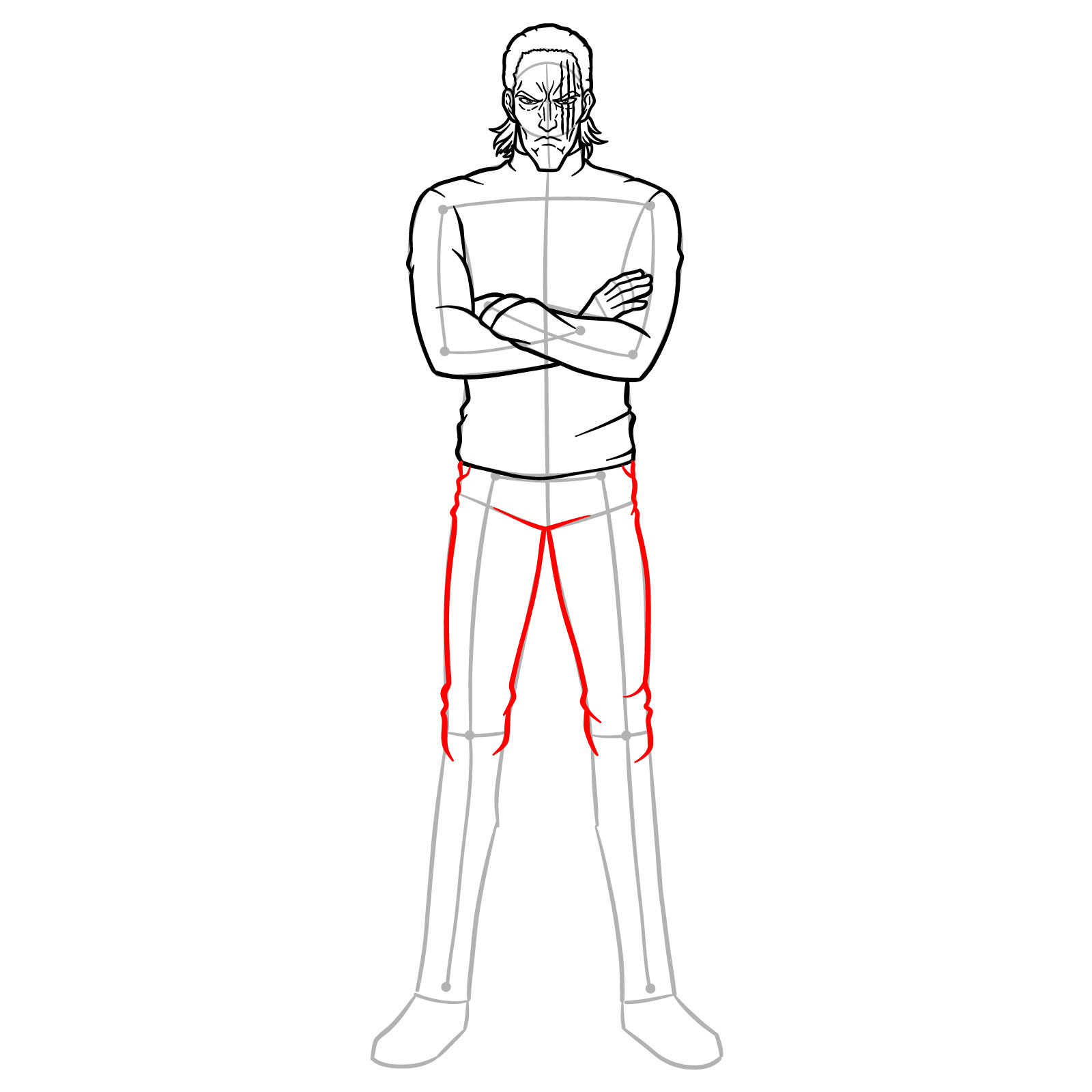 How to Draw King from One-Punch Man - step 15