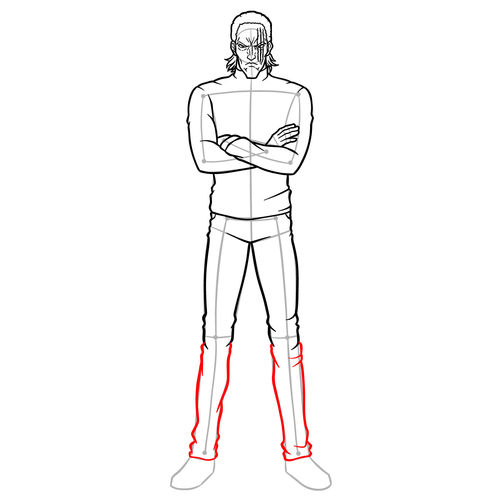 How to Draw King from One-Punch Man - step 16