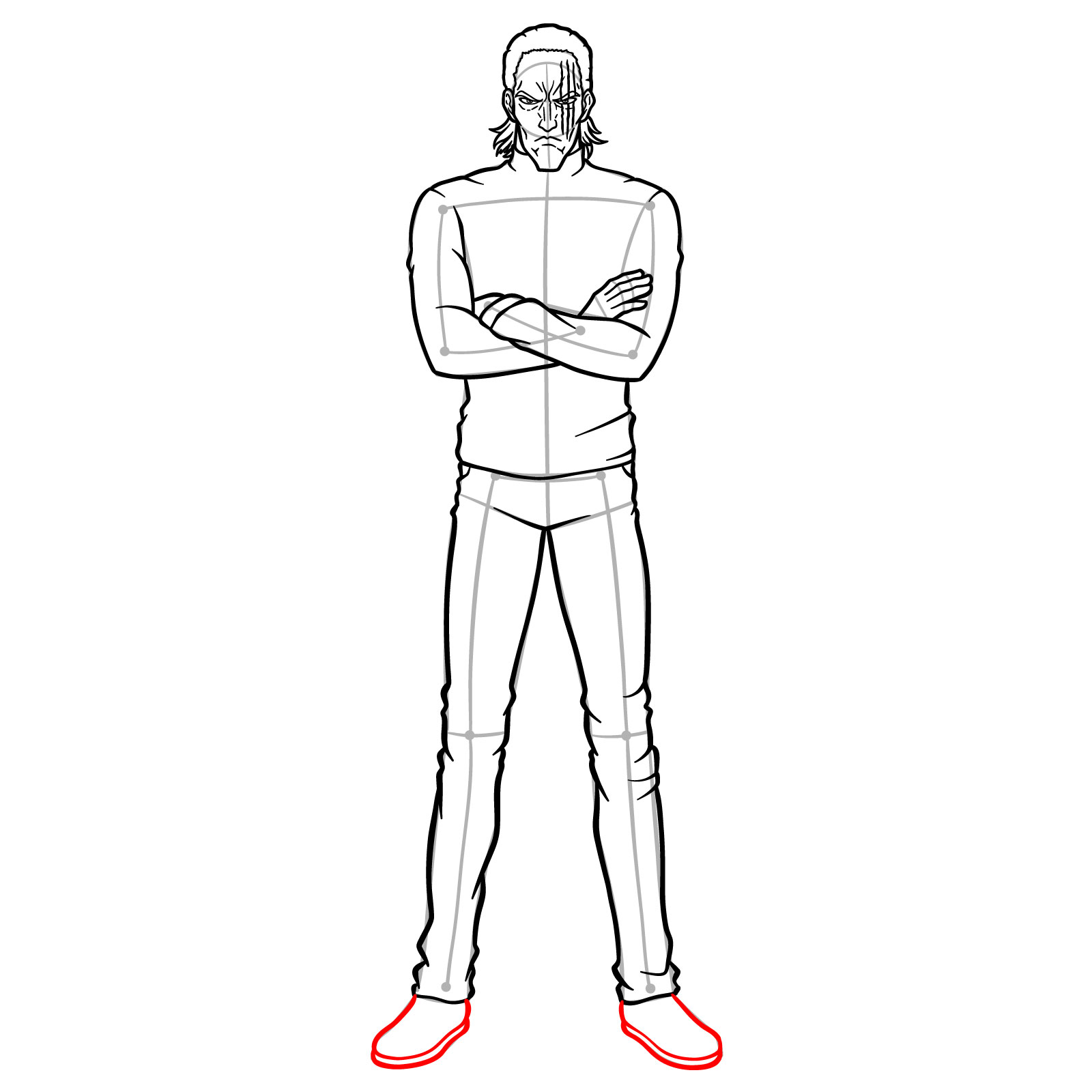 How to Draw King from One-Punch Man - step 17