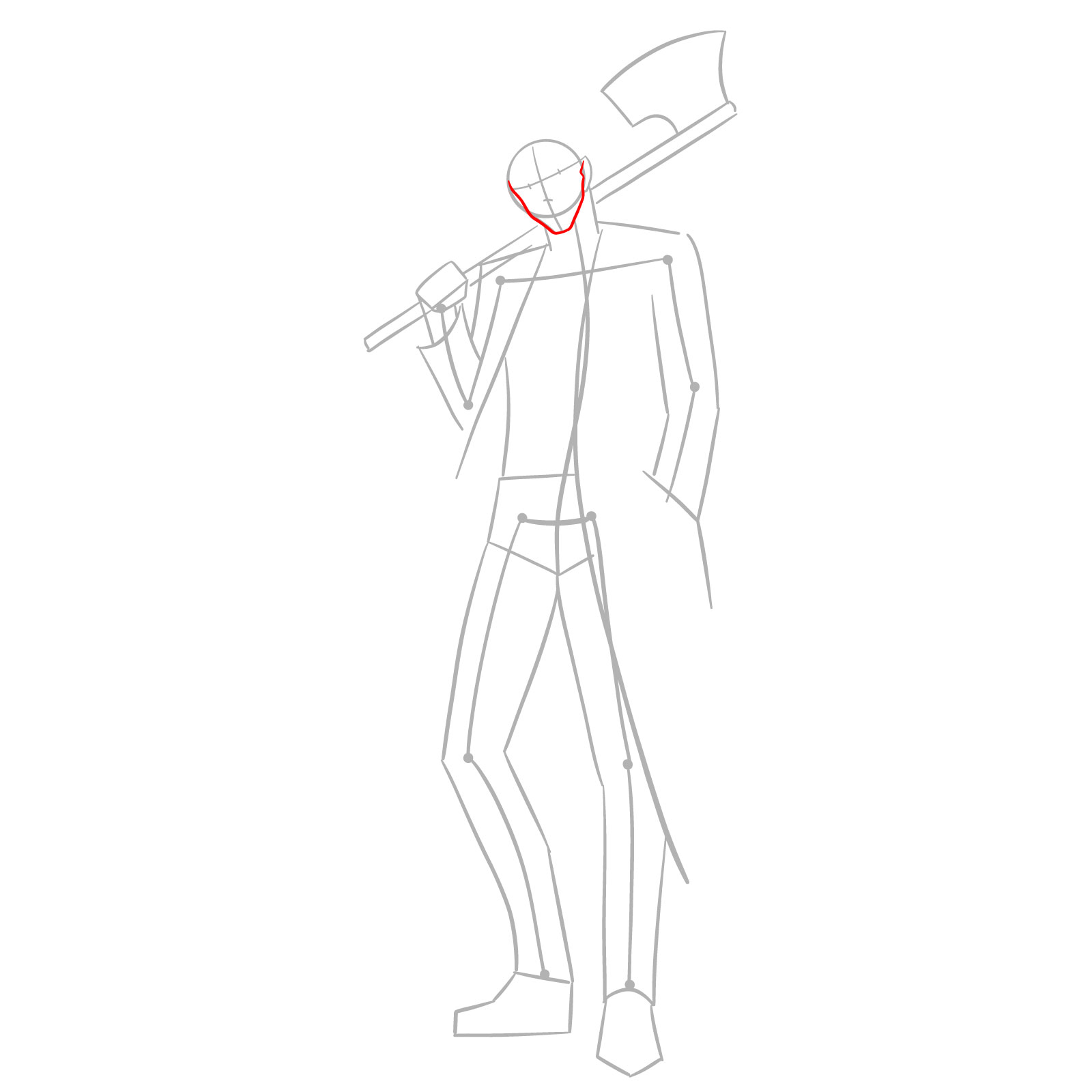 How to Draw Zombieman - step 04