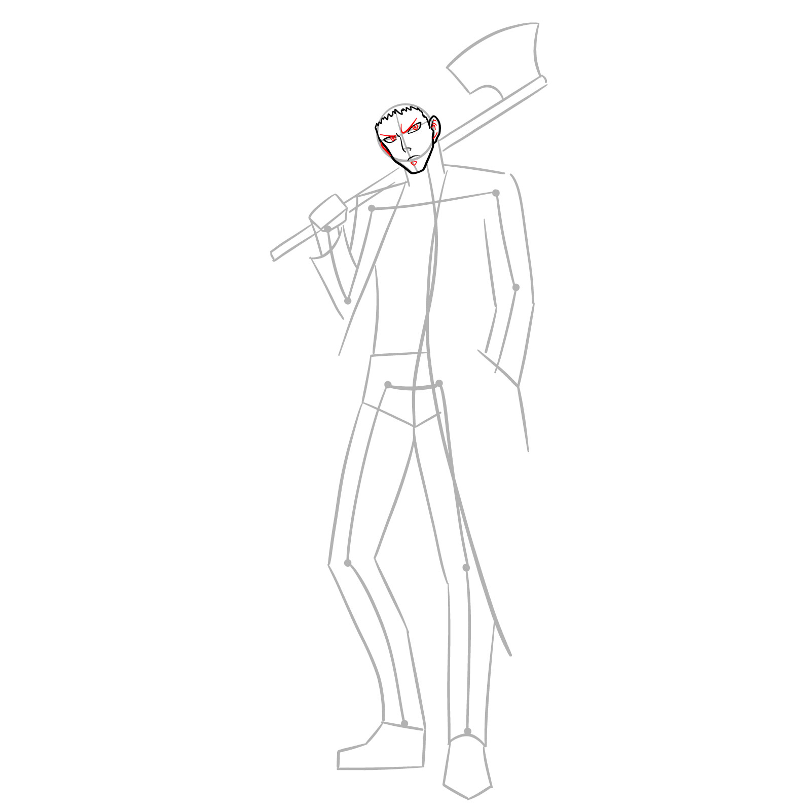 How to Draw Zombieman - step 07
