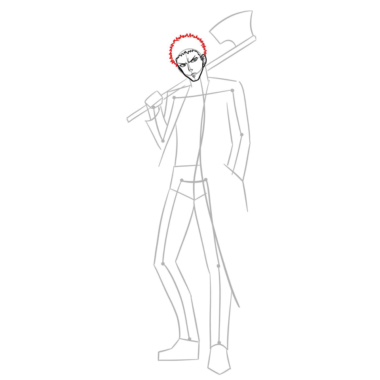 How to Draw Zombieman - step 08