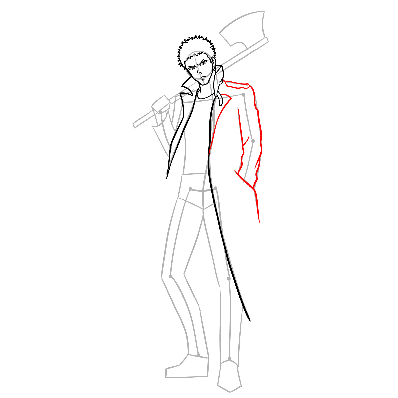 How to Draw Zombieman - step 11