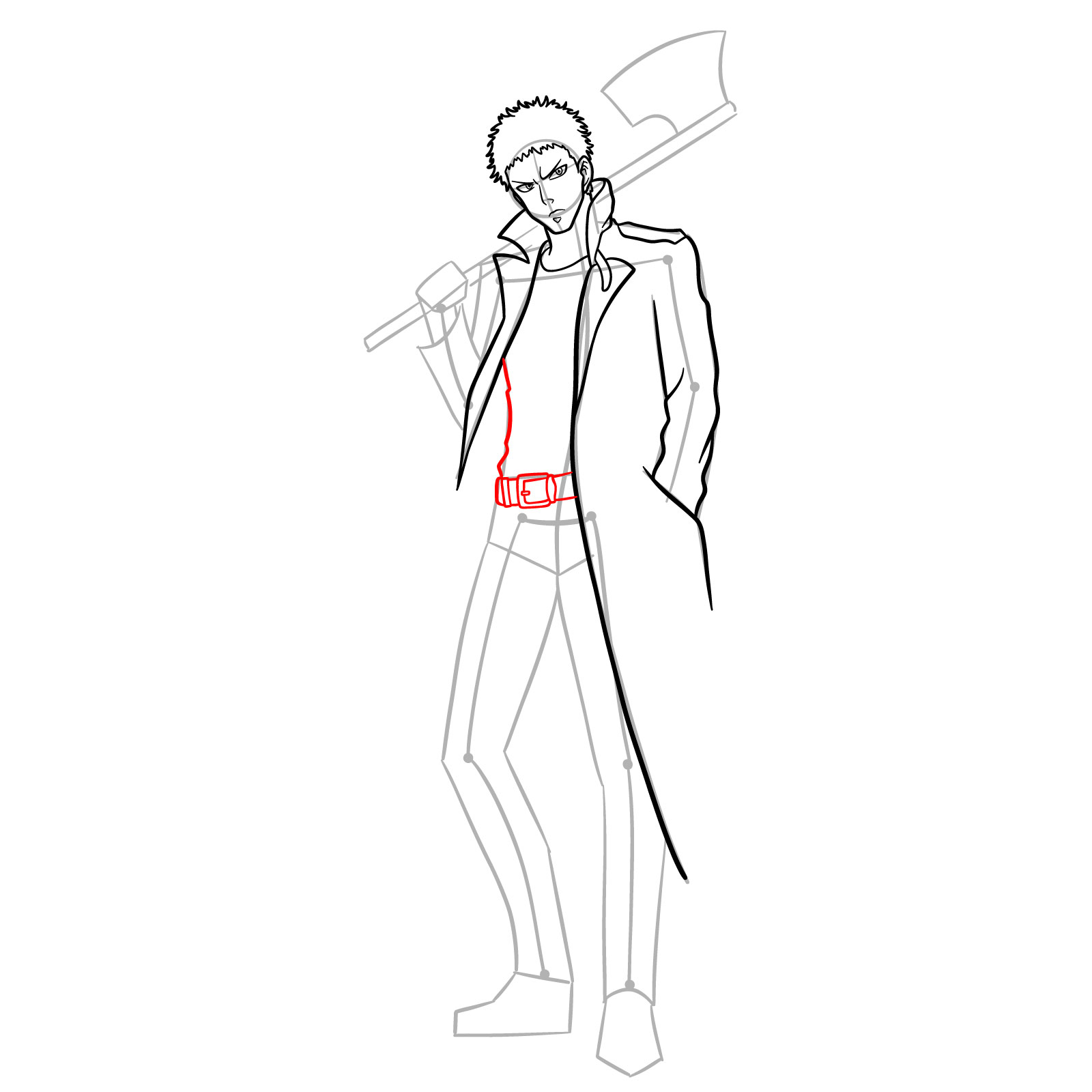 How to Draw Zombieman - step 12
