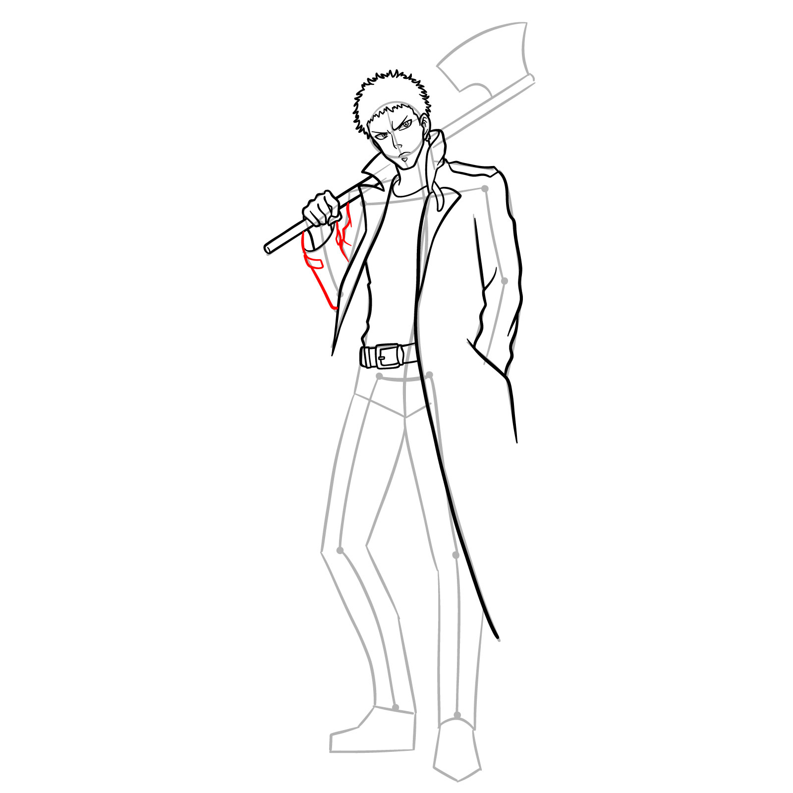 How to Draw Zombieman - step 15