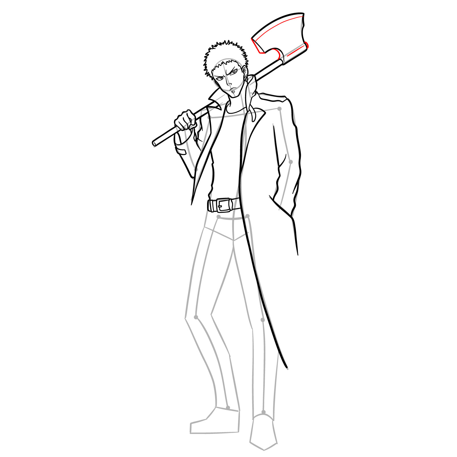 How to Draw Zombieman - step 17