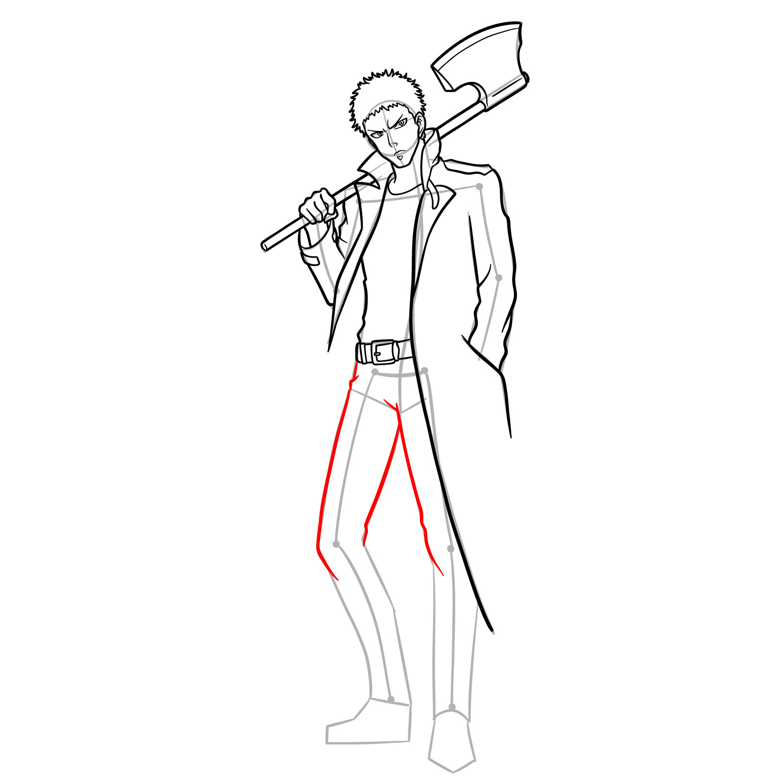 How to Draw Zombieman - step 18