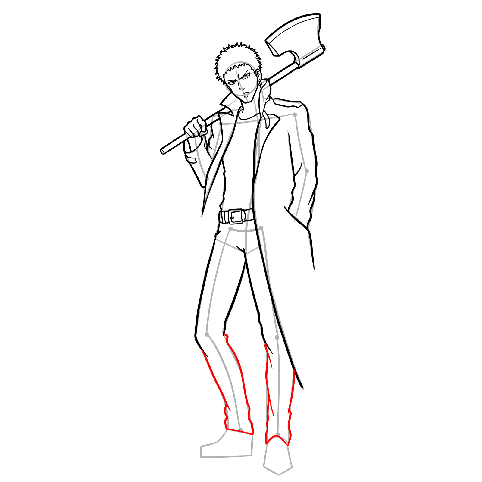 How to Draw Zombieman - step 19