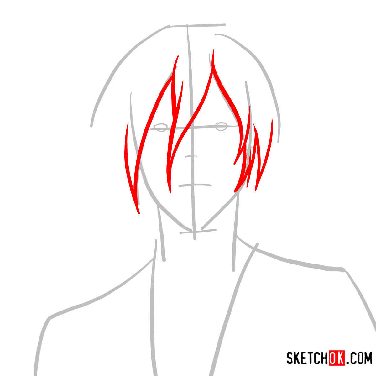How to draw Nobuchika Ginoza | Psycho Pass - step 03