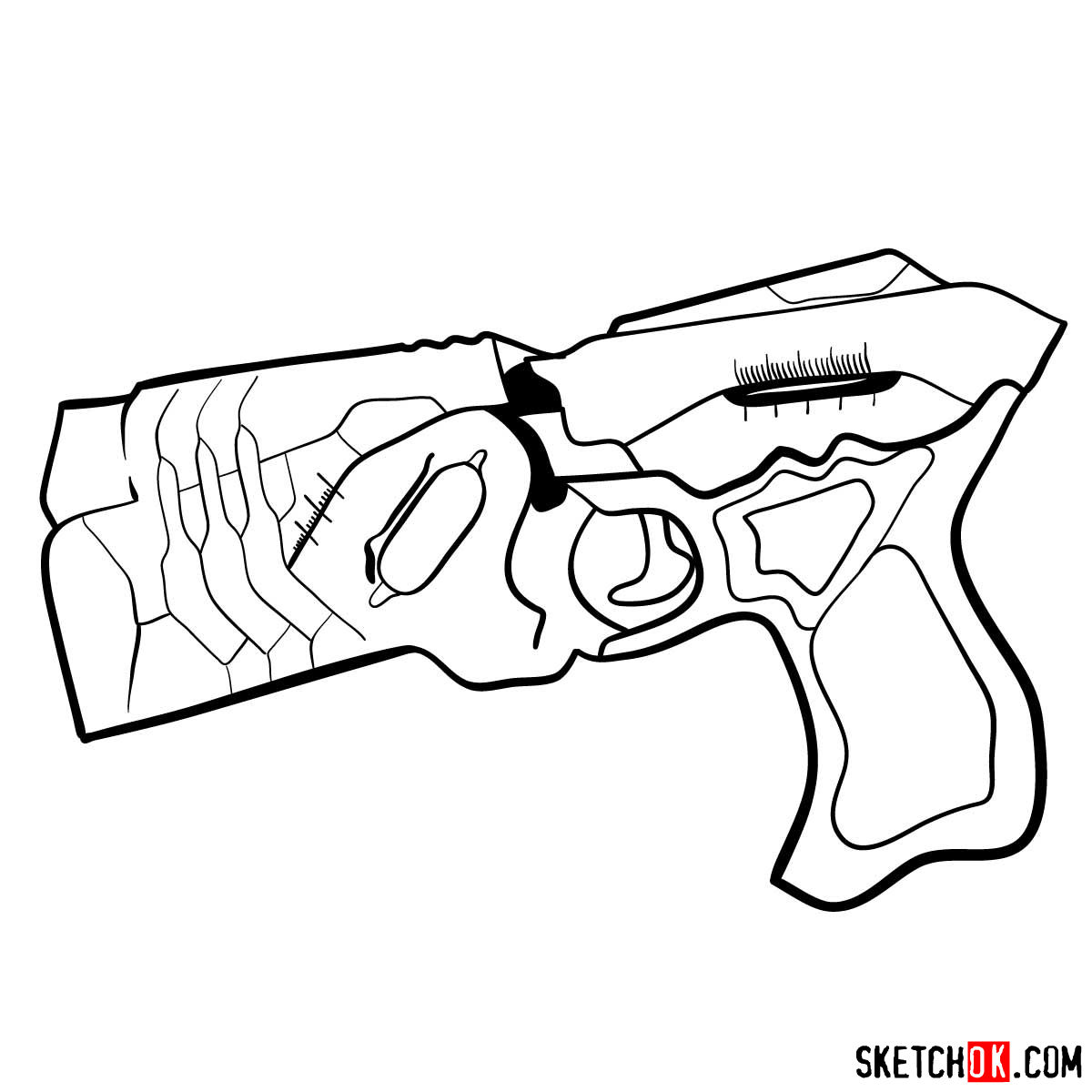 How to draw The Dominator gun | Psycho Pass