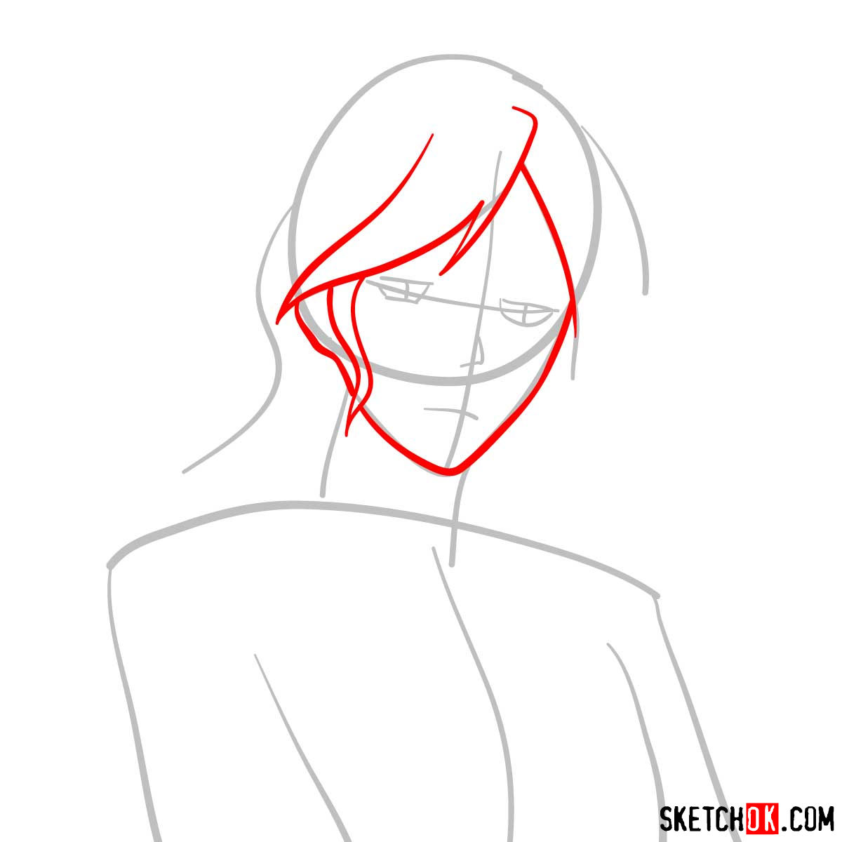 How to draw Shion Karanomori | Psycho Pass - step 03
