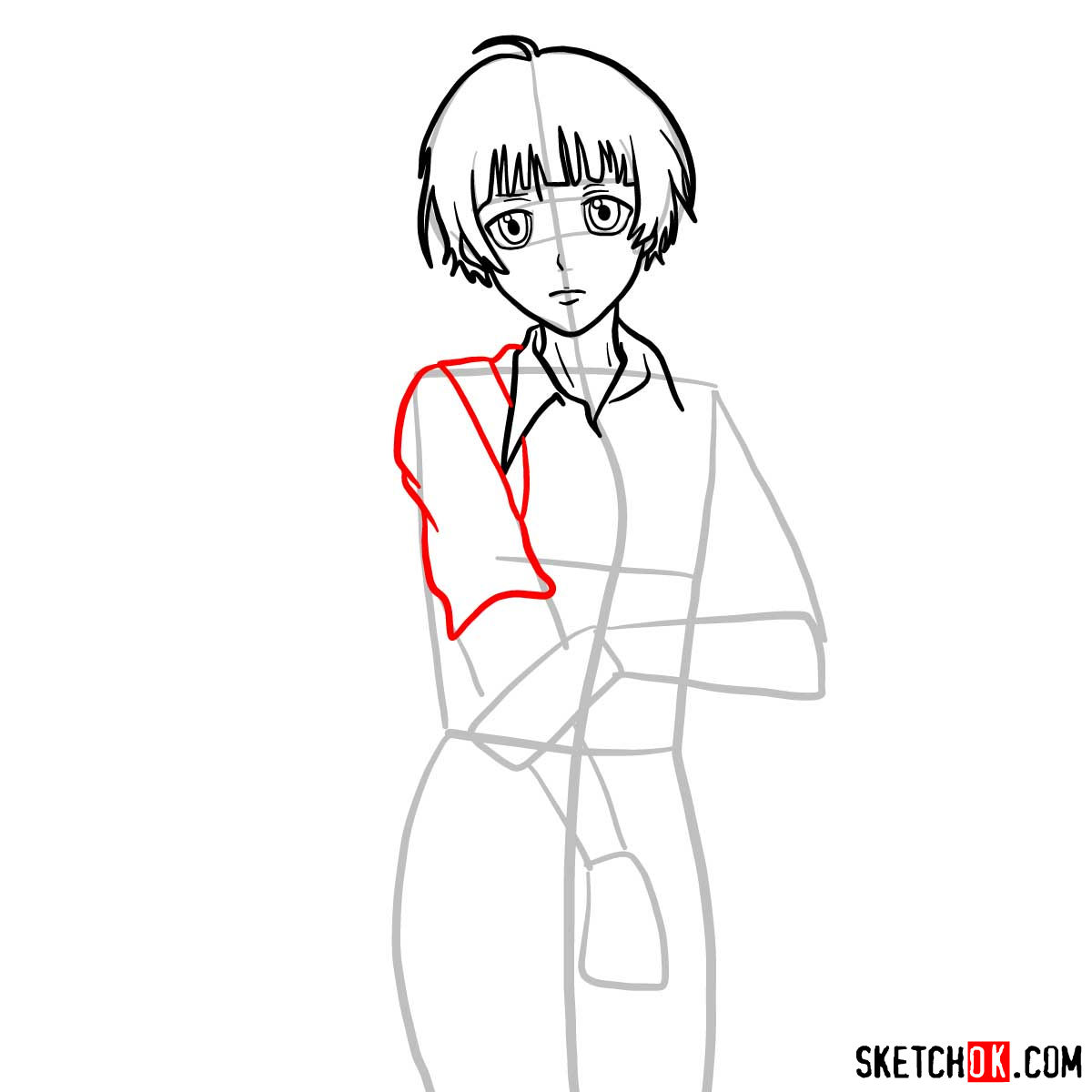 How to draw Akane Tsunemori | Psycho Pass - step 07