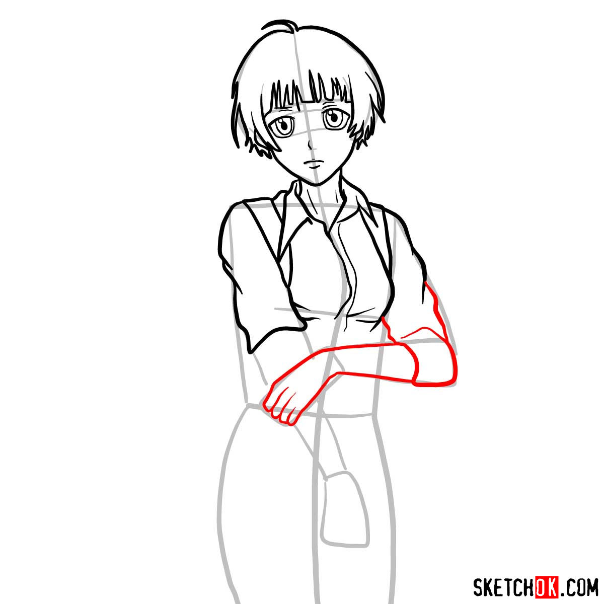 How to draw Akane Tsunemori | Psycho Pass - step 09