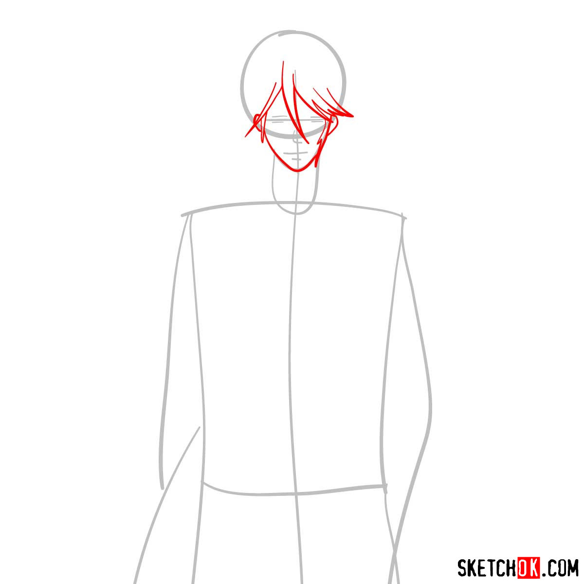 How to draw Shogo Makishima | Psycho Pass - step 03