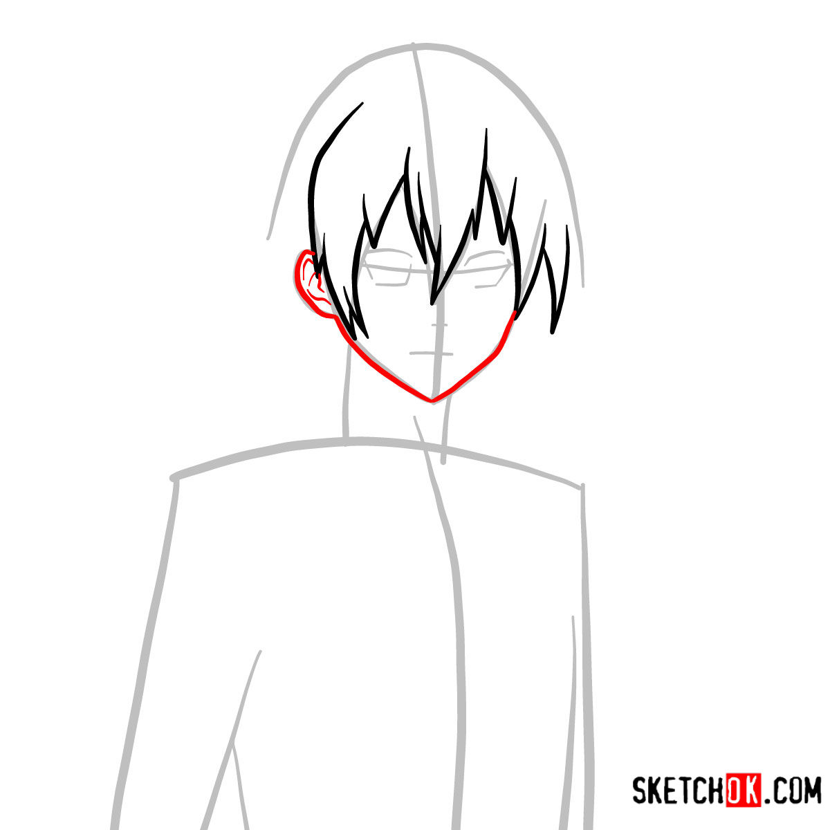 How to draw Tatsumi | Akame Ga Kill - step 04