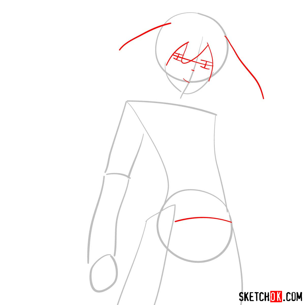 How to draw Kurome | Akame Ga Kill - step 02