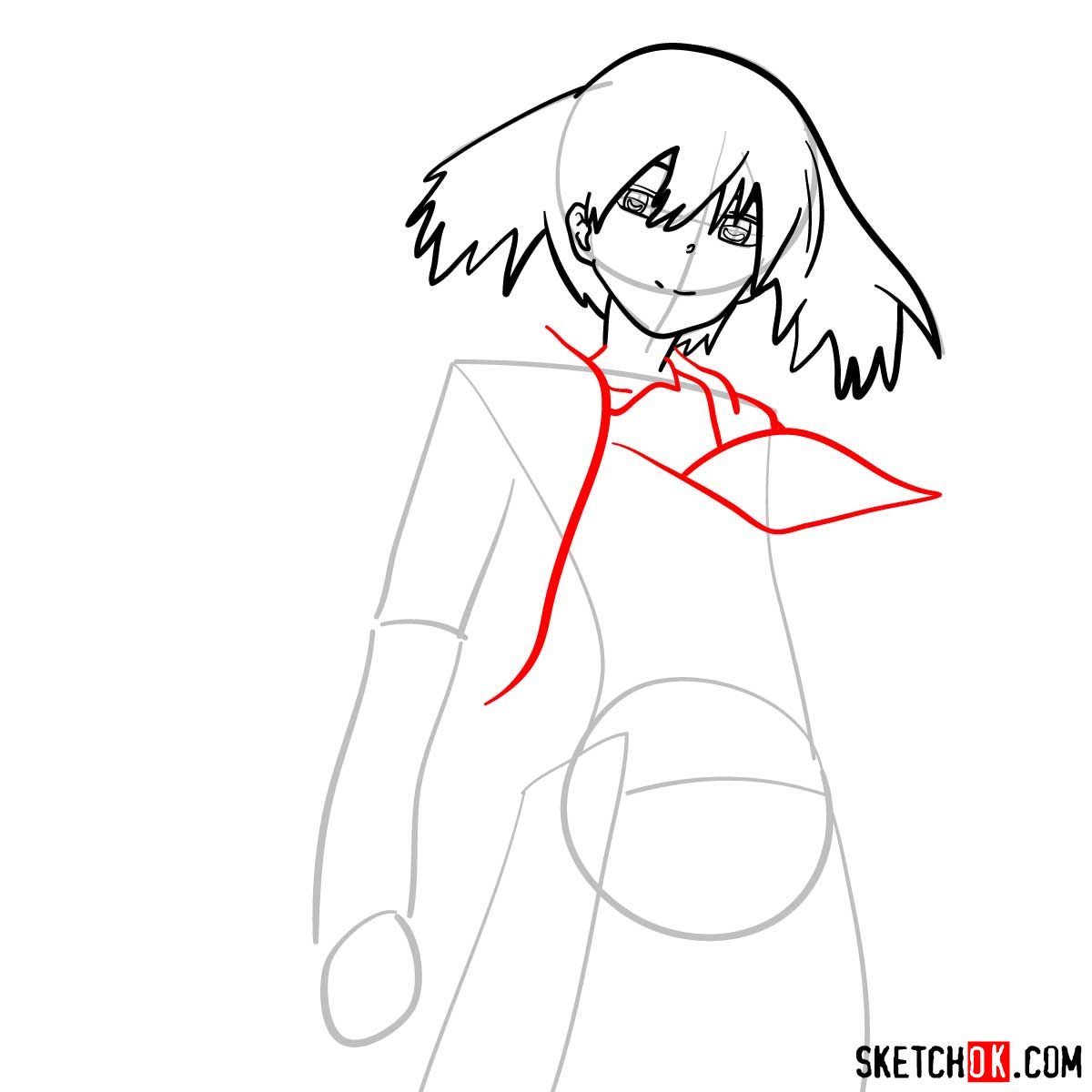 How to draw Kurome | Akame Ga Kill - step 06