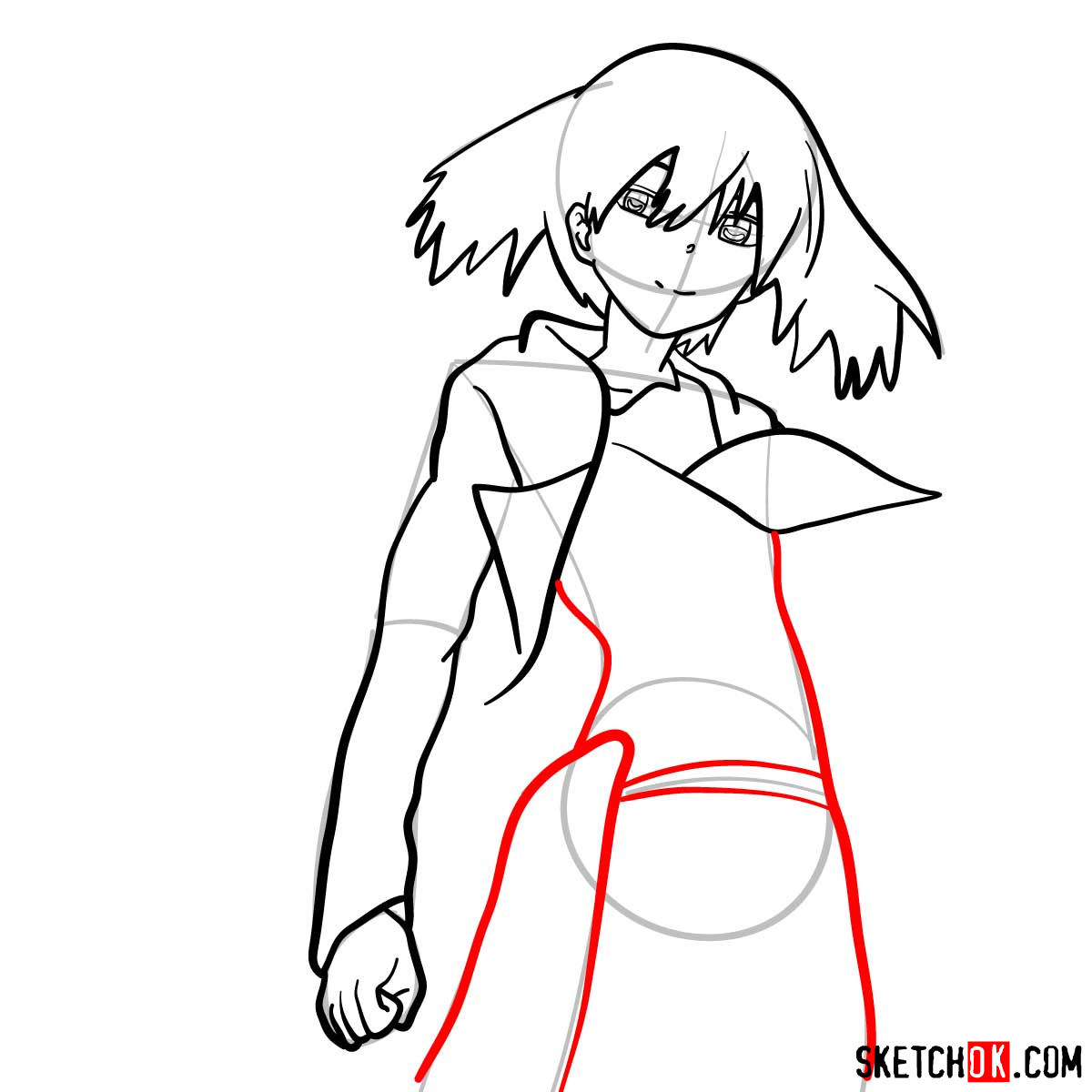 How to draw Kurome | Akame Ga Kill - step 08