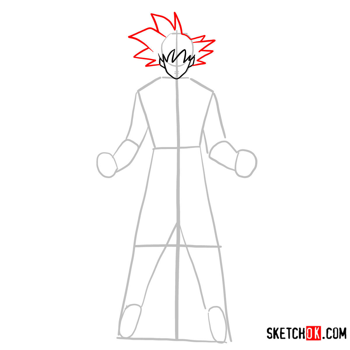 How to draw Goku Black | Dragon Ball anime - step 04
