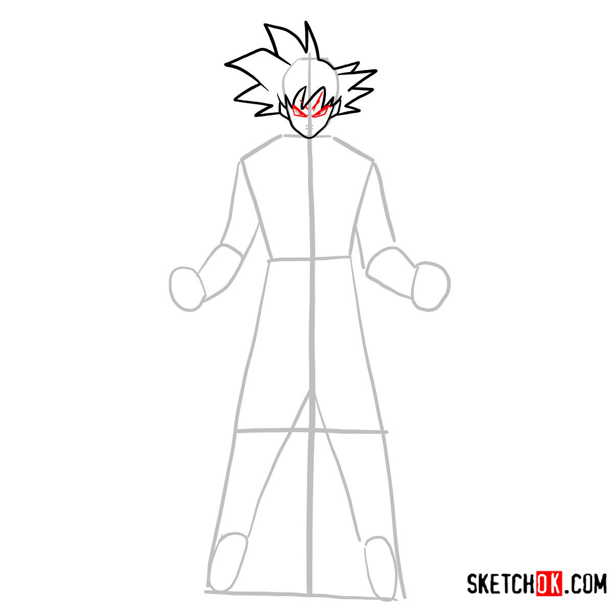 How to draw Goku Black | Dragon Ball anime - step 05