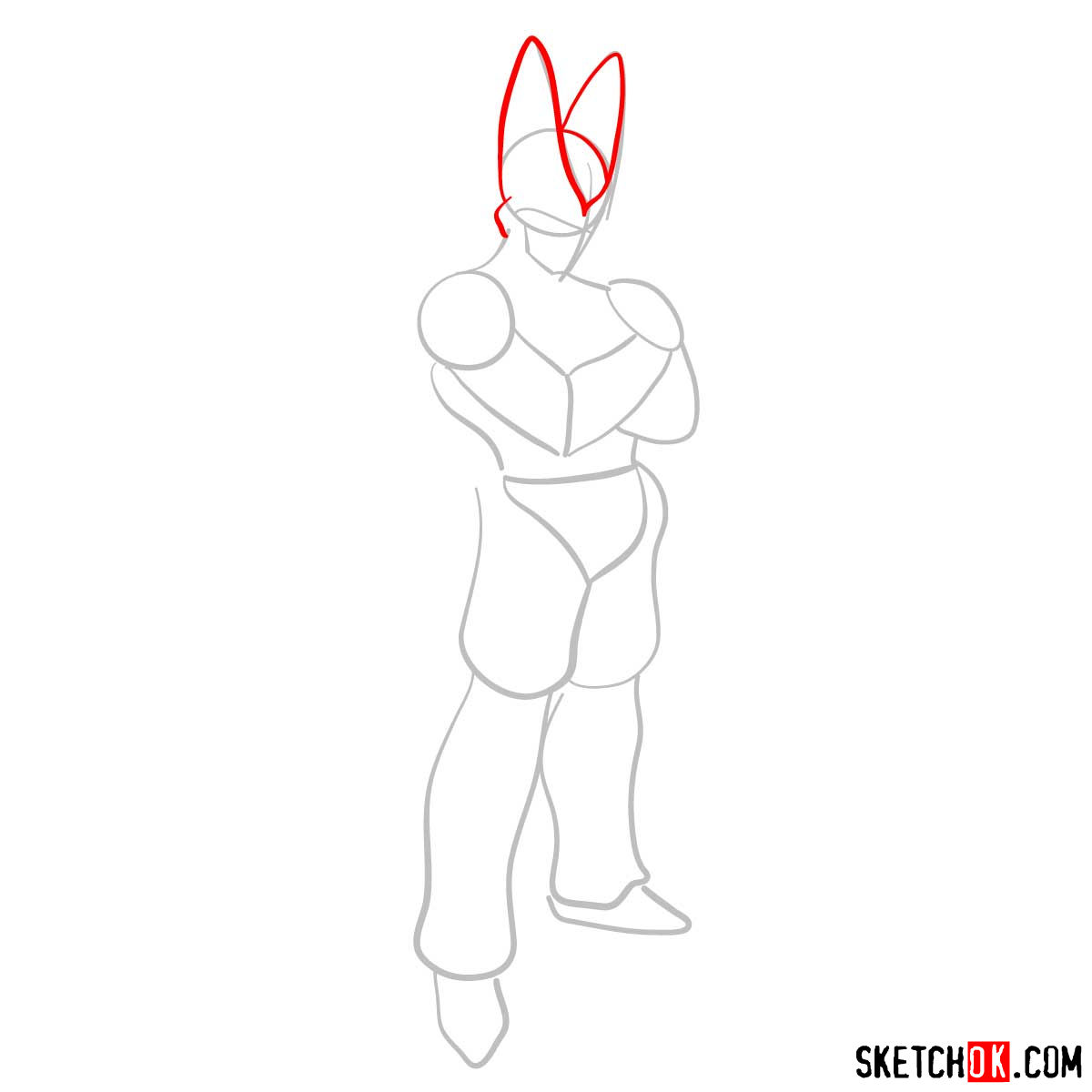 How to draw Cell | Dragon Ball anime - step 03
