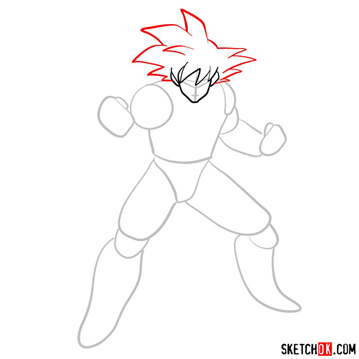 How to draw Bardock | Dragon Ball anime - step 04