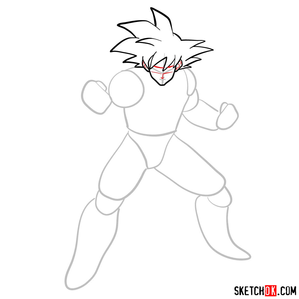 How to draw Bardock | Dragon Ball anime - step 05