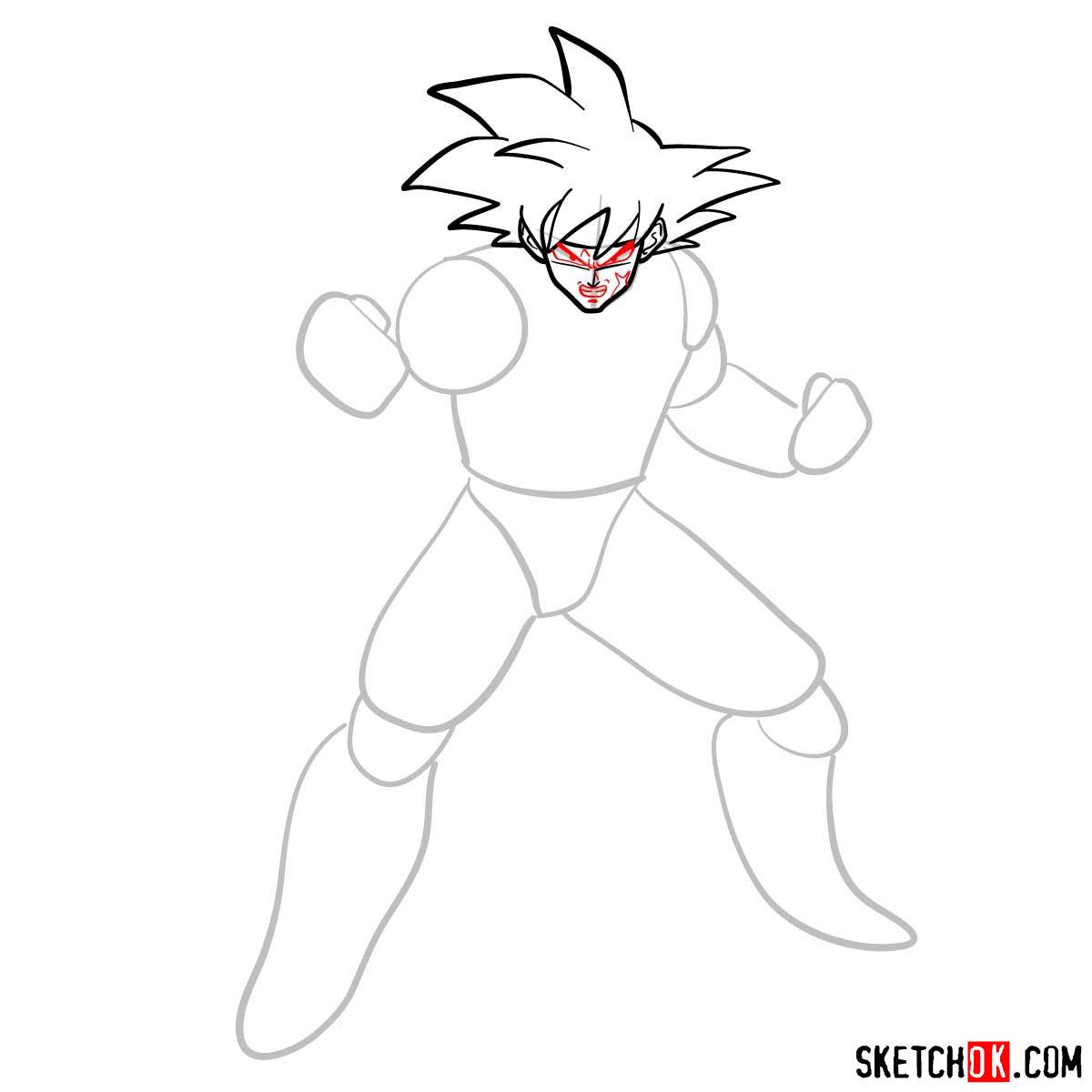 How to draw Bardock | Dragon Ball anime - step 06