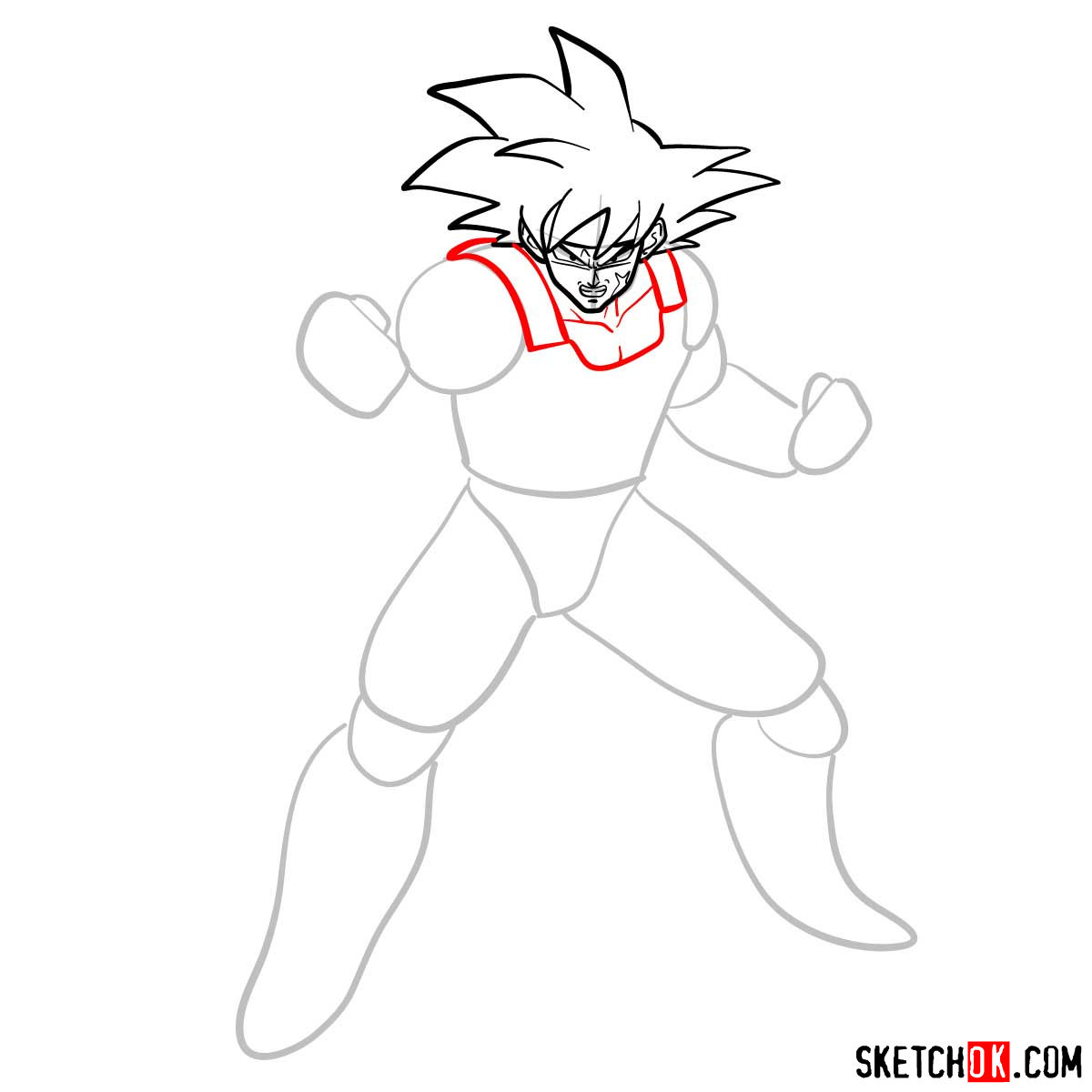 How to draw Bardock | Dragon Ball anime - step 07