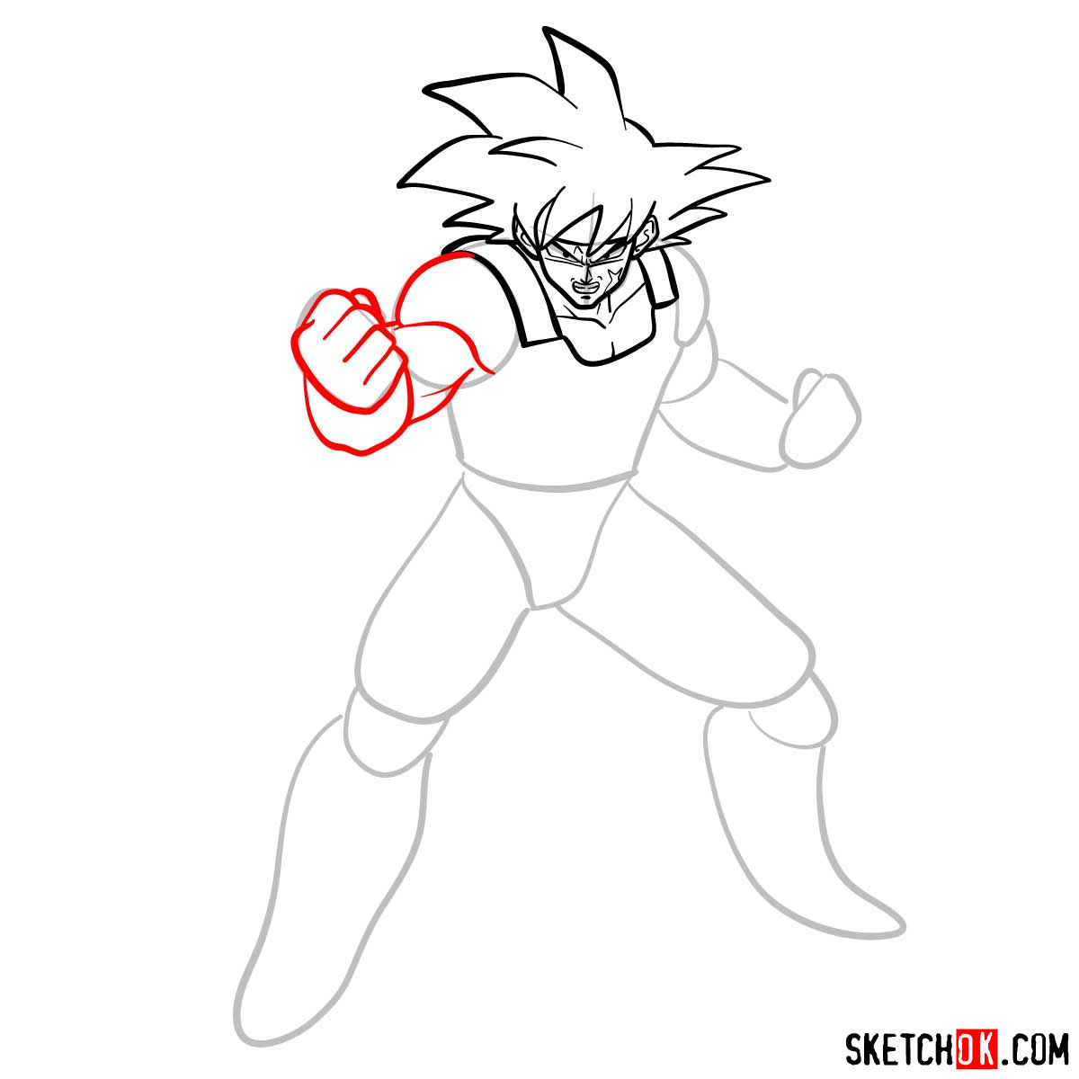 How to draw Bardock | Dragon Ball anime - step 08