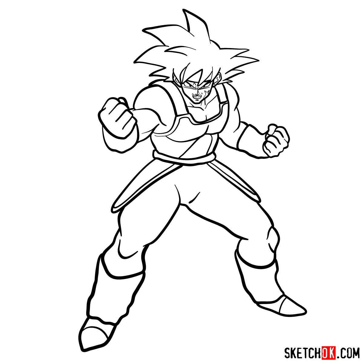 How to draw Bardock | Dragon Ball anime - step 13