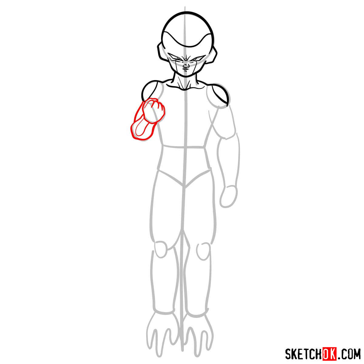 How to draw Frieza | Dragon Ball anime - step 06