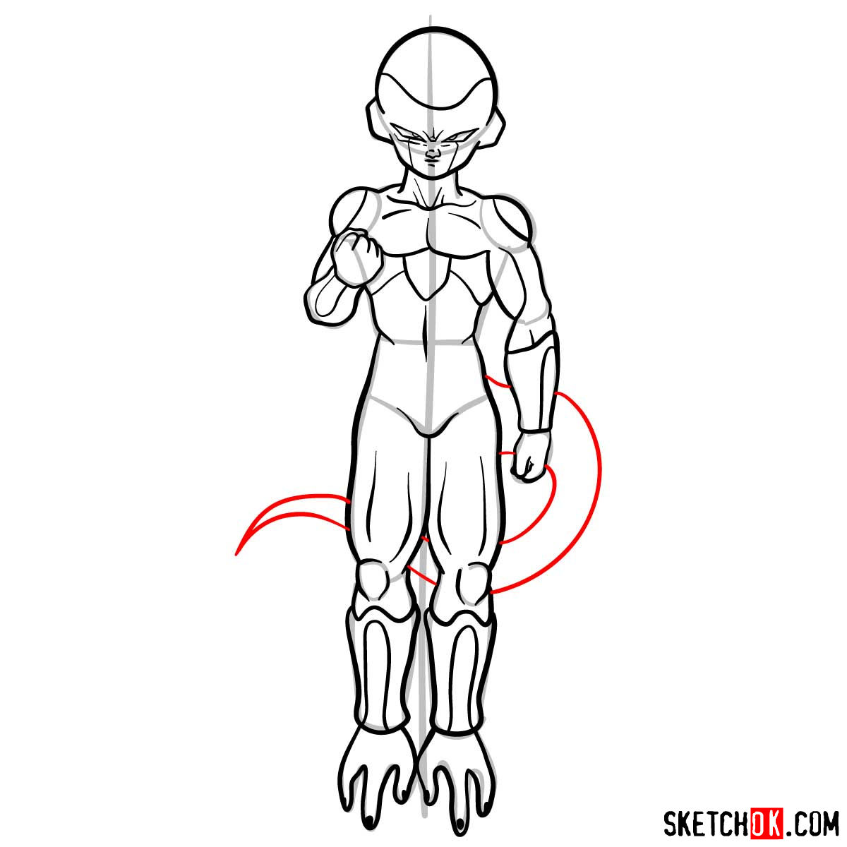 How to draw Frieza | Dragon Ball anime - step 13